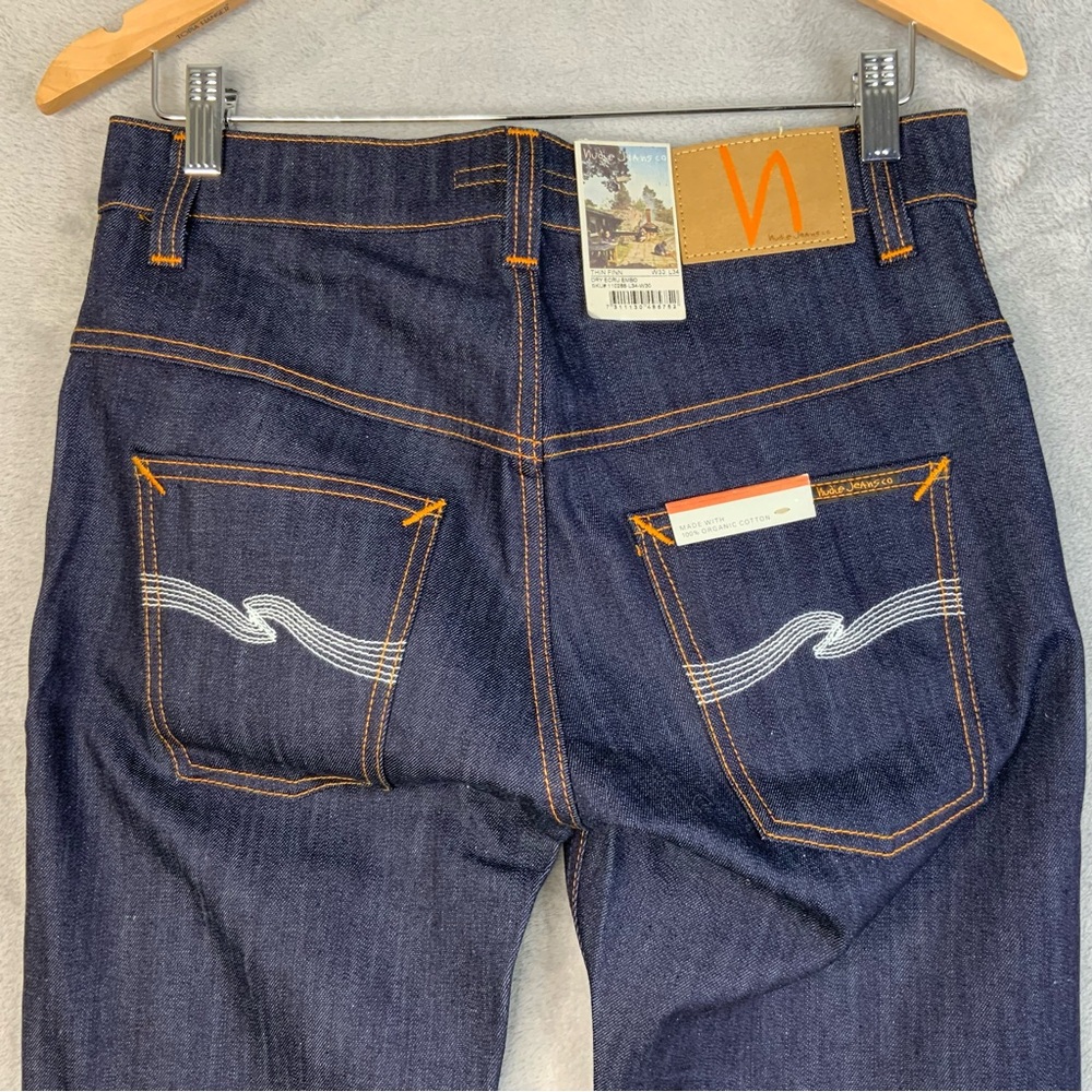 Nudie Thin Finn Dark Wash Denim Blue Jeans. Mens Size W30 x L34. (NWT) - Picture 5 of 11